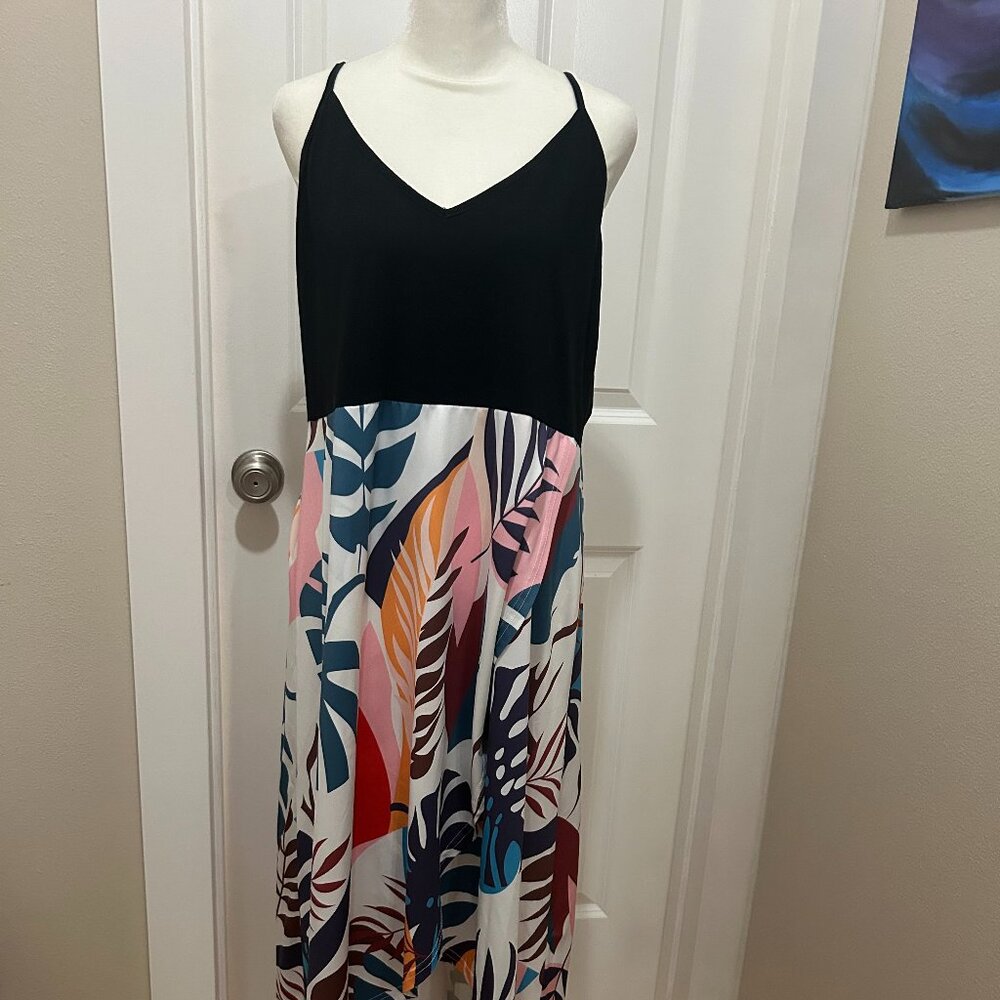 Tropical Hi-Low Dress - L